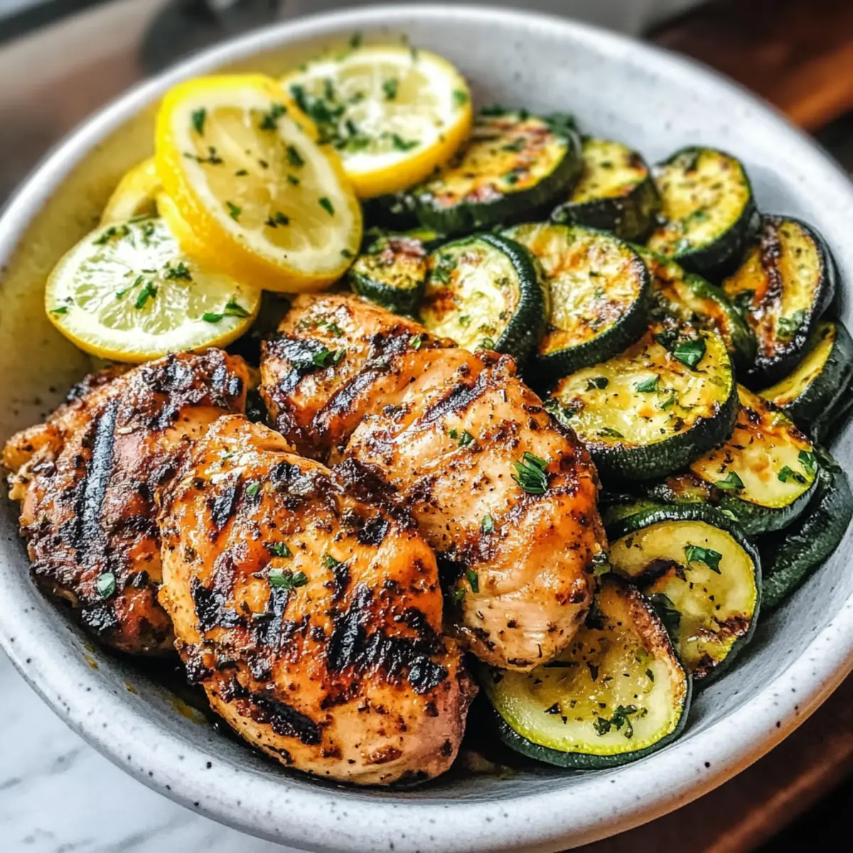 Asado Chicken with Lemon Zucchini Sauté