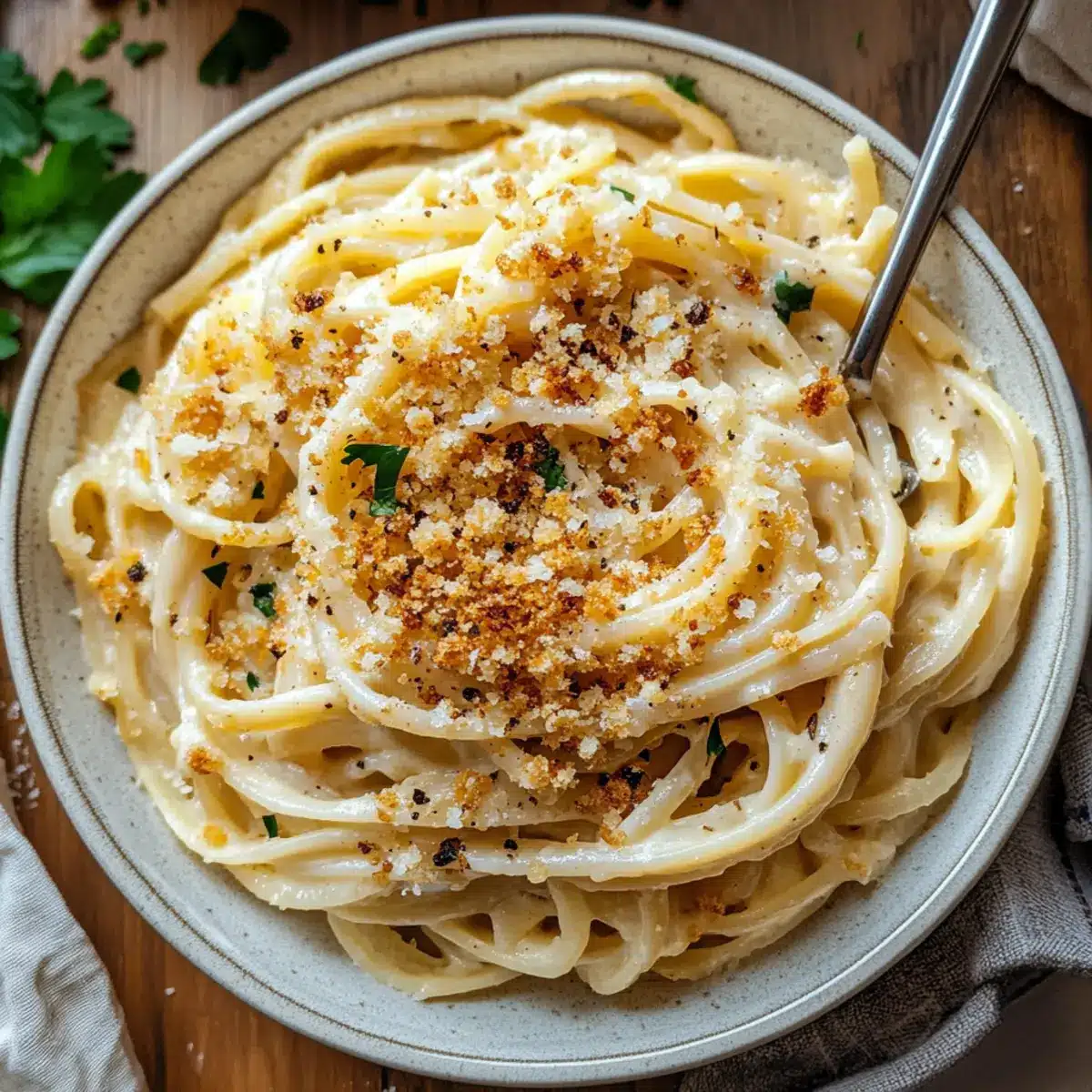 Creamy Vegan Caramelized Onion Pasta
