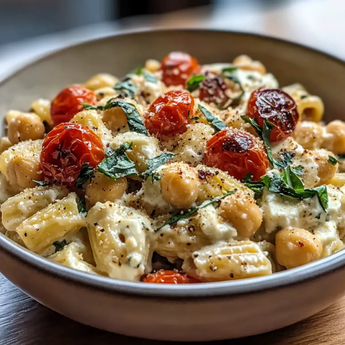 Baked Feta Pasta with Chickpeas