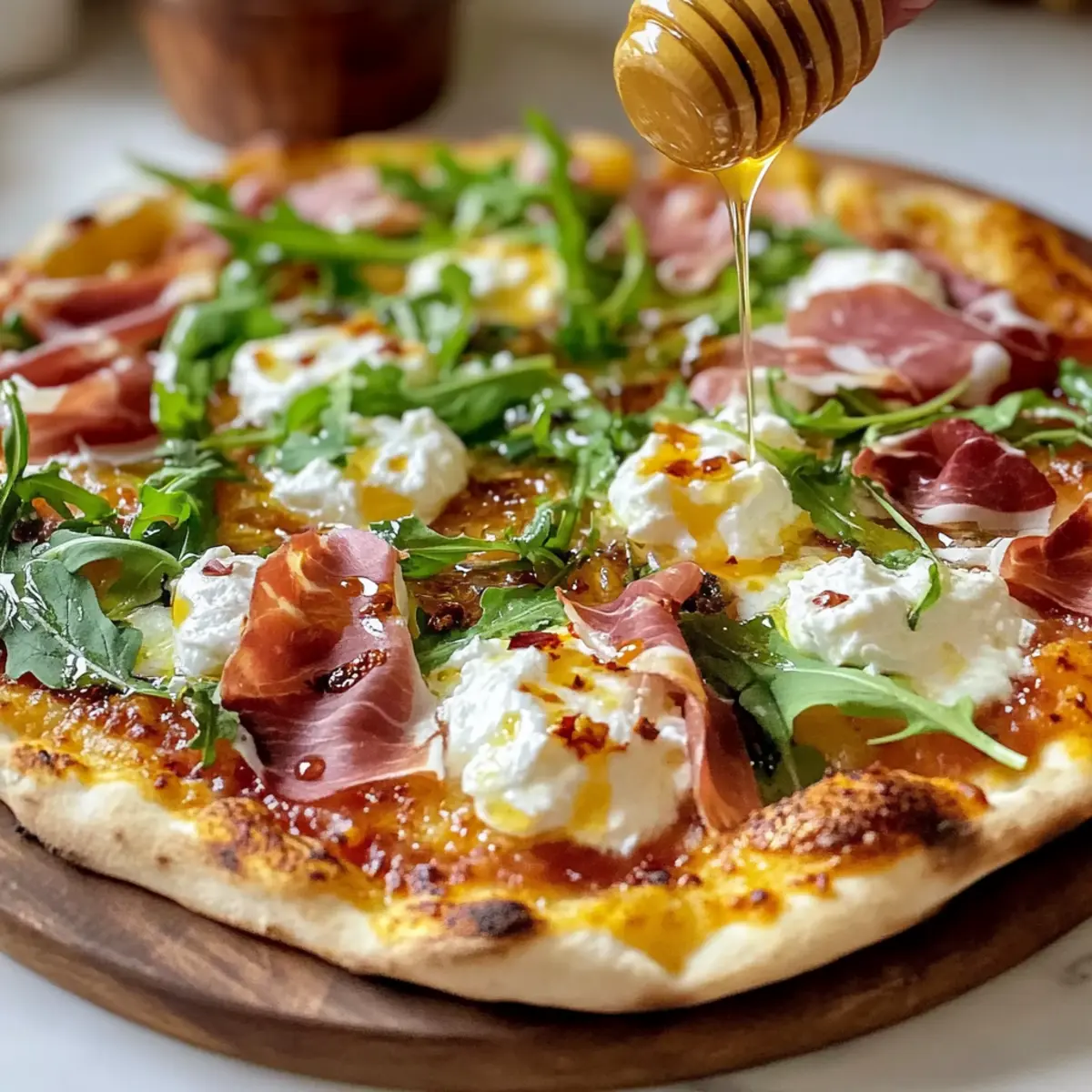 Prosciutto and Honey Burrata Pizza