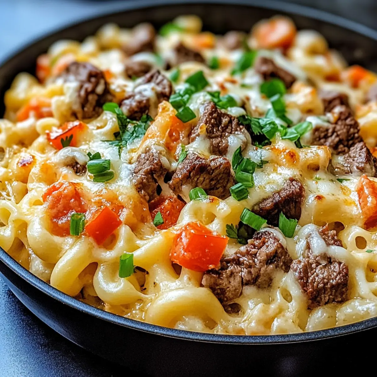 Steak & Pepper Jack Queso Mac