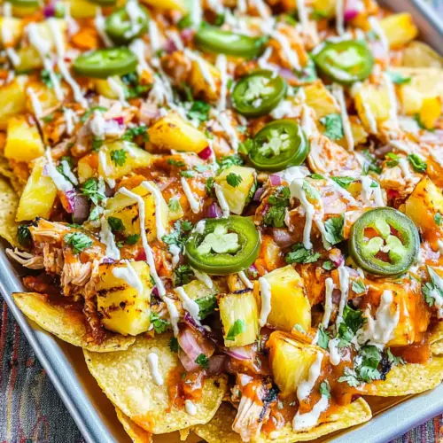 BBQ Chicken and Grilled Pineapple Nachos