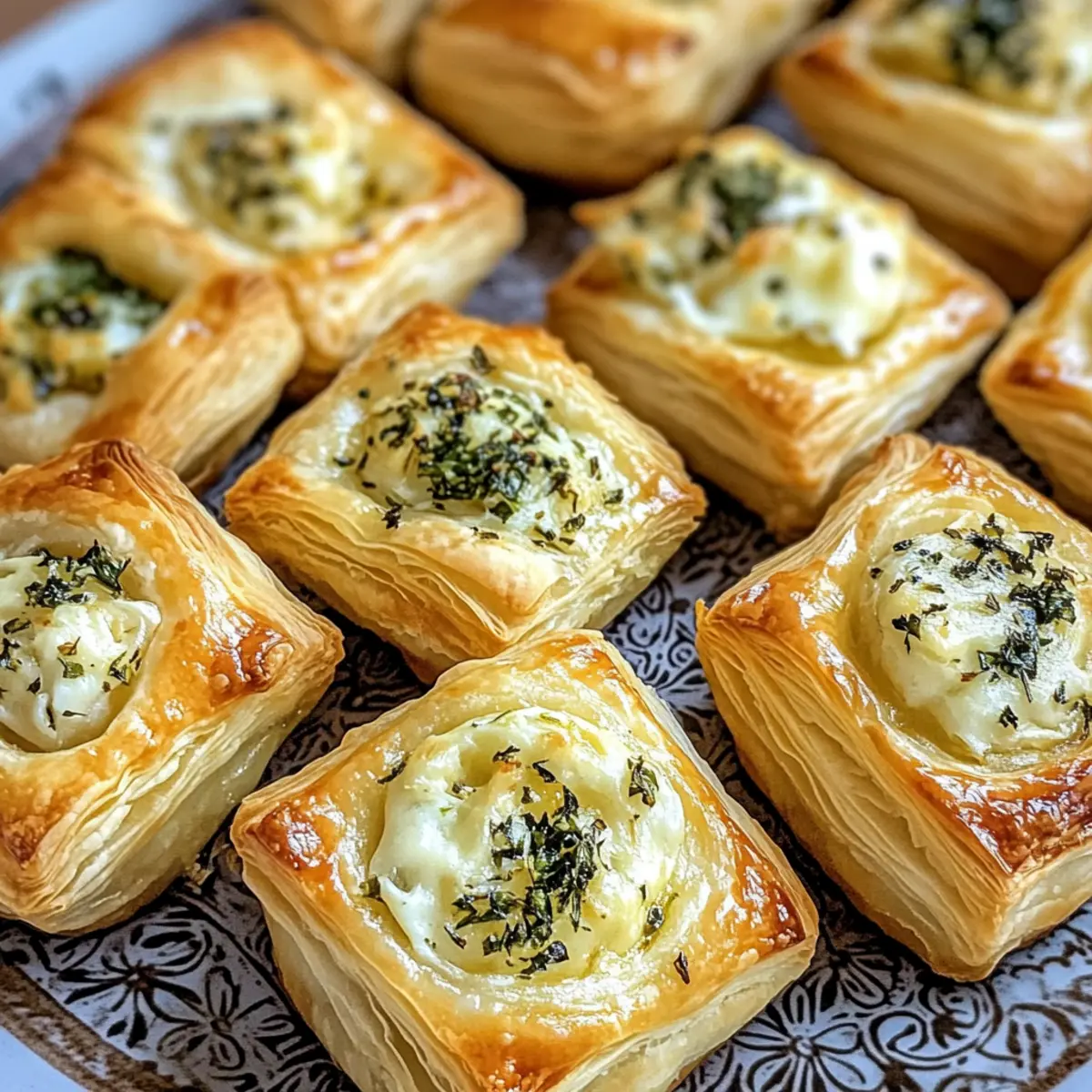 Herb and Cheese Stuffed Puff Pastry Bites