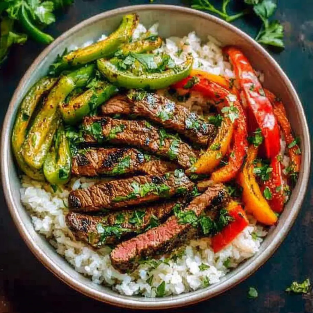 Smoky Steak and Veggie Rice Bowl