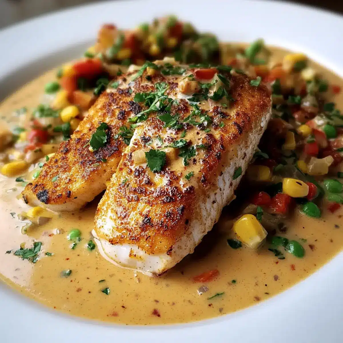 Easy Red Snapper with Creamy Creole Sauce