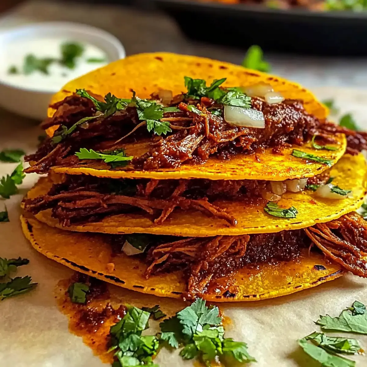 Slow Cooked Birria Tacos