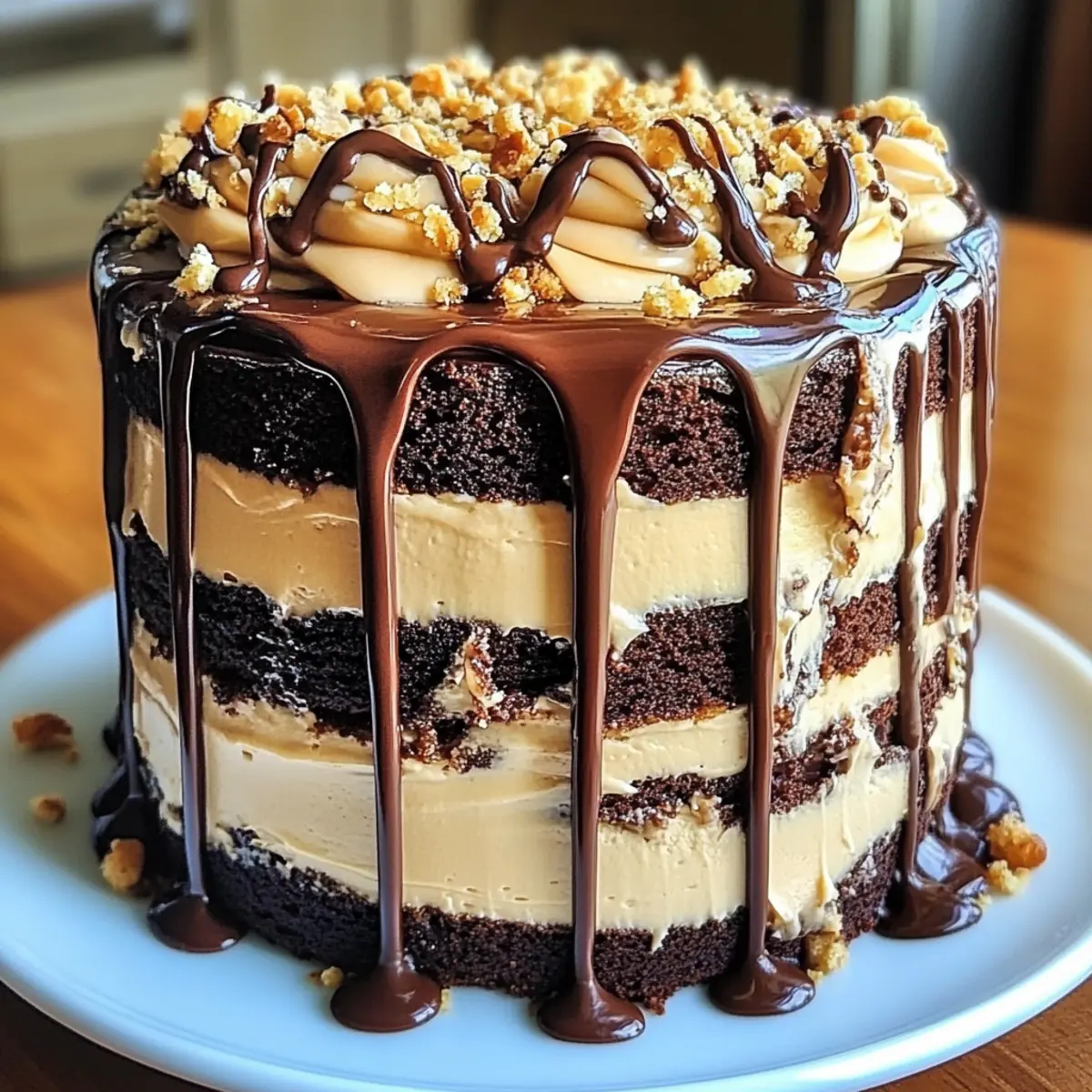 Luxurious Chocolate Peanut Butter Layer Cake Delight