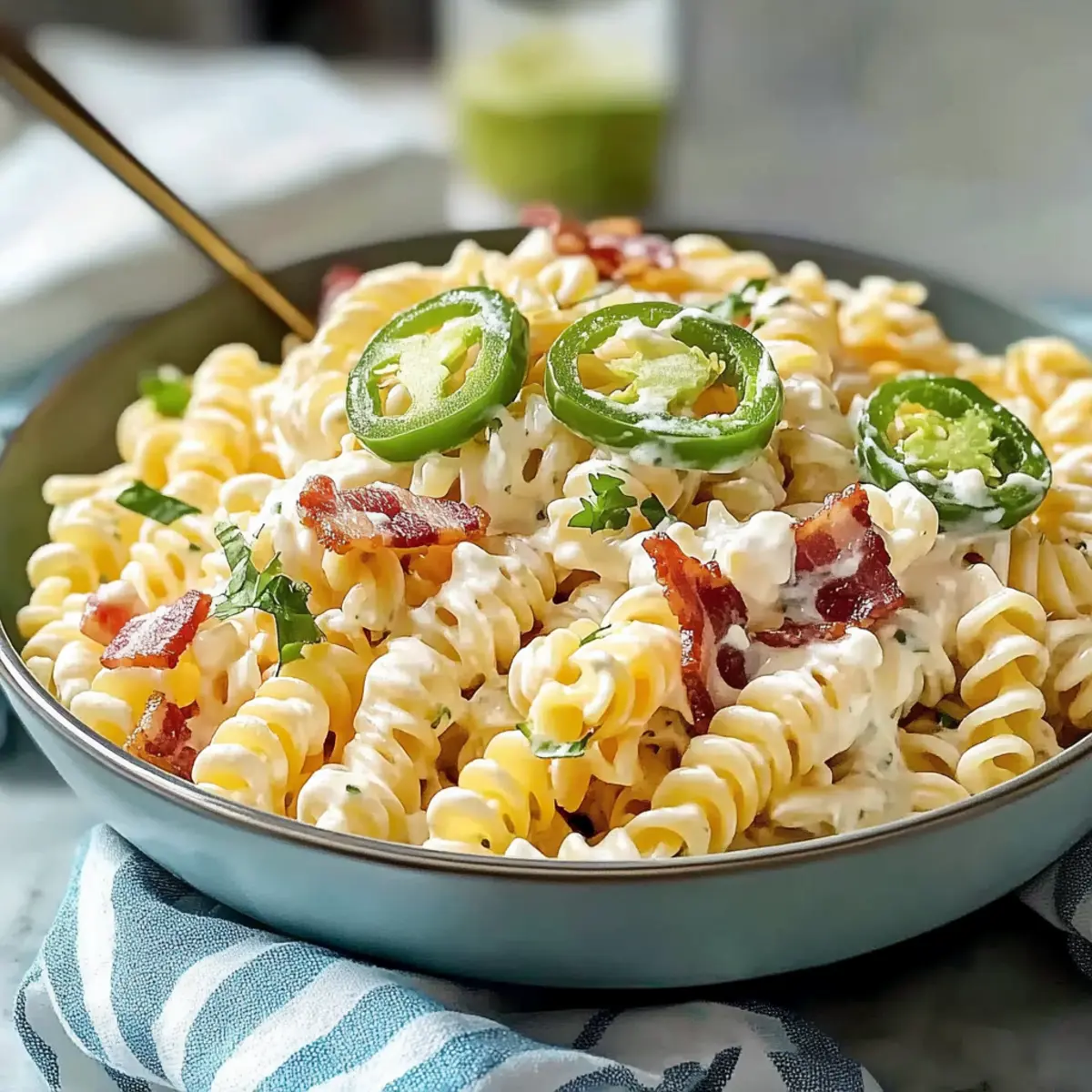 Simple Jalapeño Popper Pasta Salad