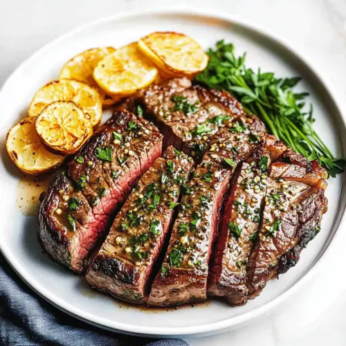 Garlic Herb Butter Steak in Oven