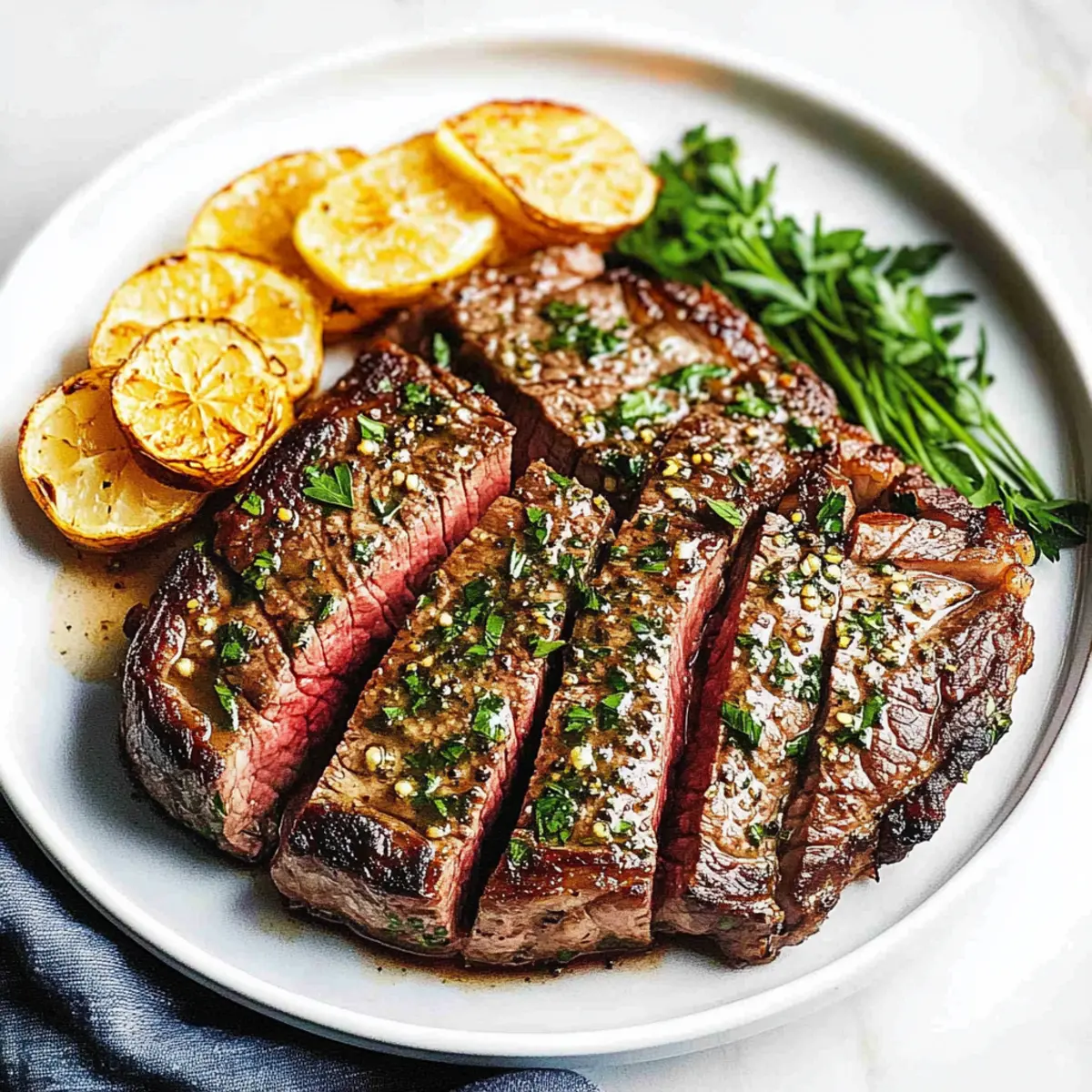 Garlic Herb Butter Steak in Oven