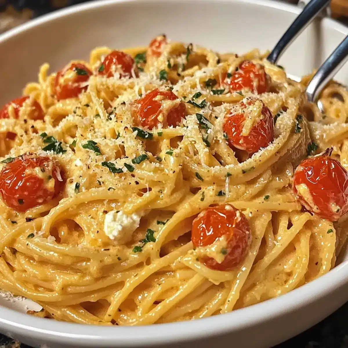 Roasted Tomato and Garlic Ricotta Pasta