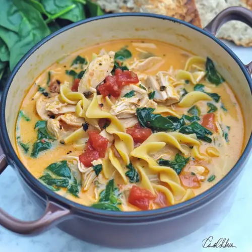 Creamy Tuscan Chicken Noodle Soup