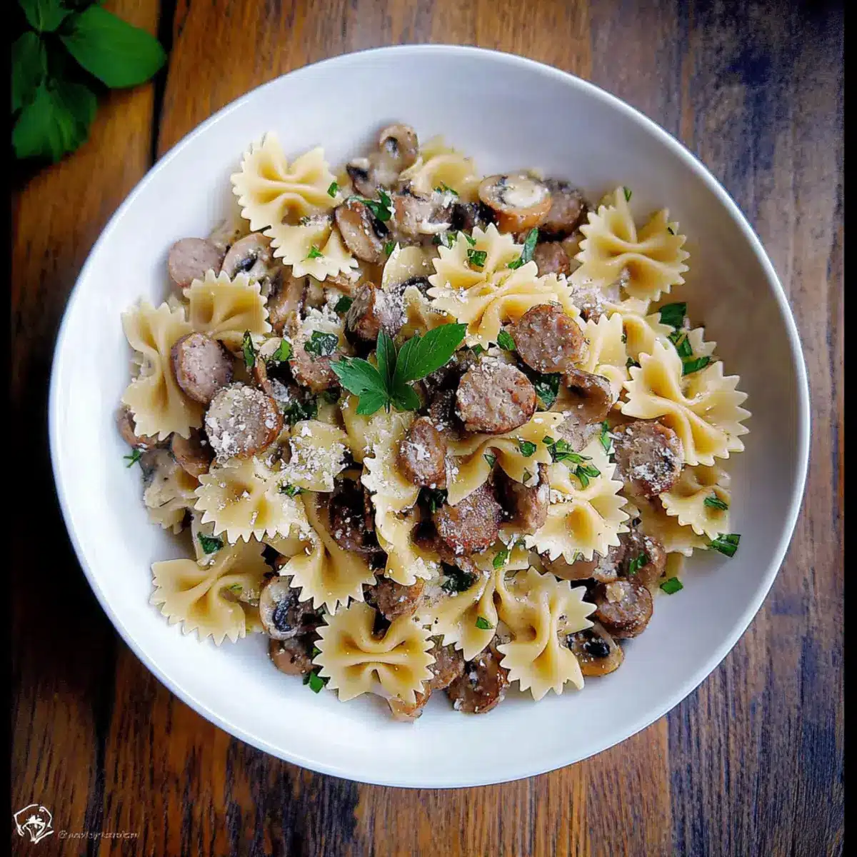 Creamy Pasta with Sausage and Mushrooms