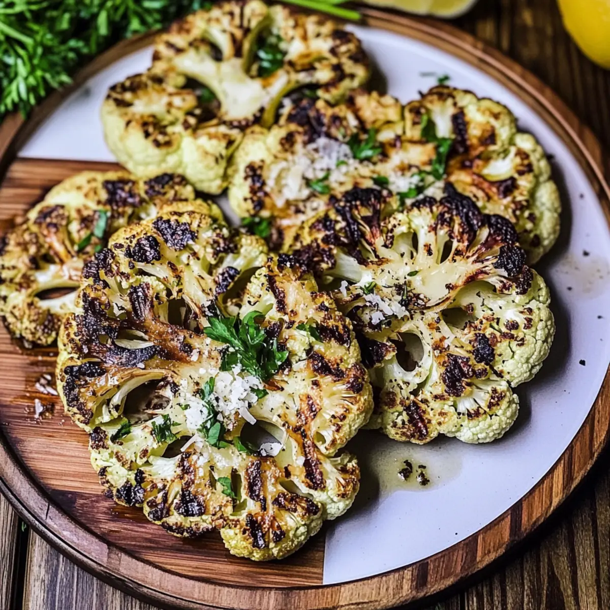 Lemon Herb Grilled Cauliflower Steaks