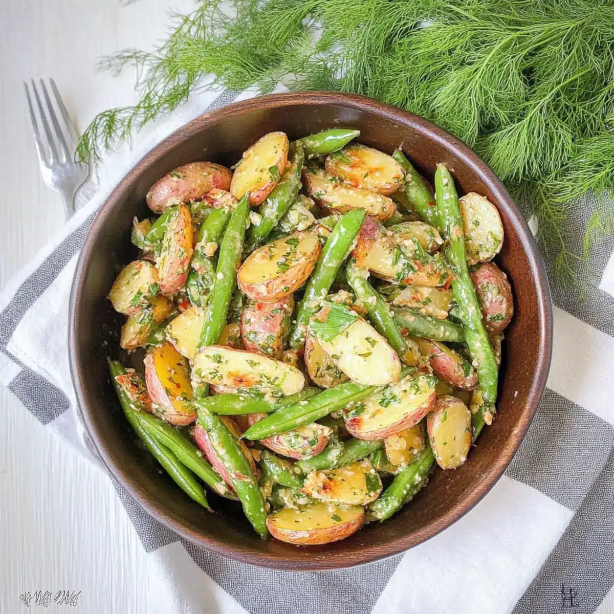 Roasted Fingerling Potato Salad with Green Beans
