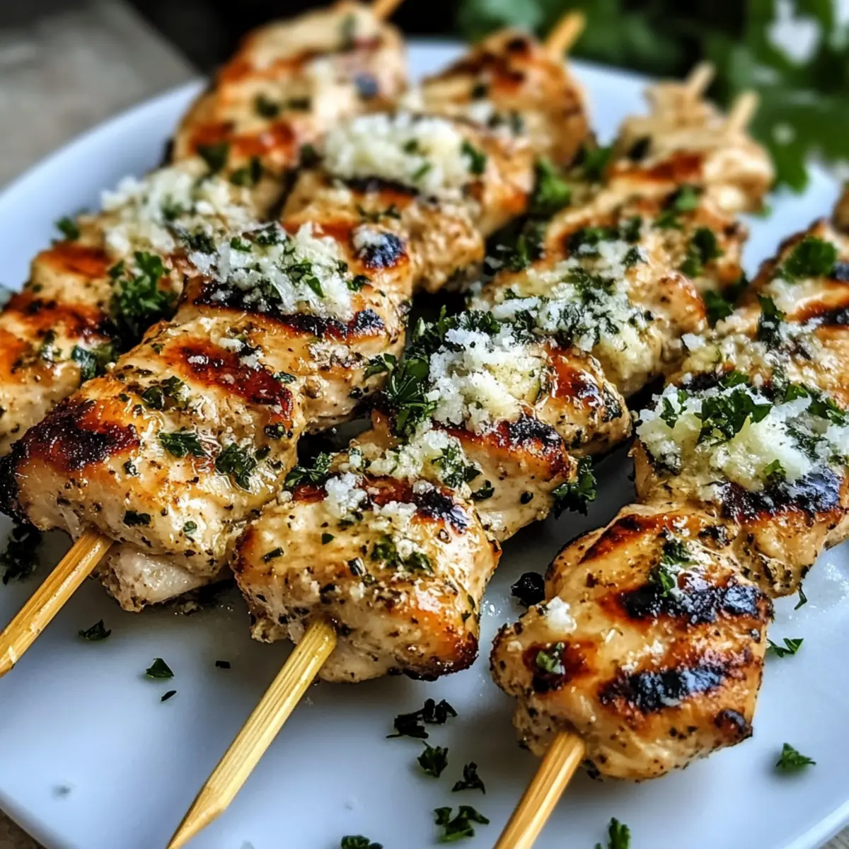 Savory Garlic Parmesan Chicken Skewers