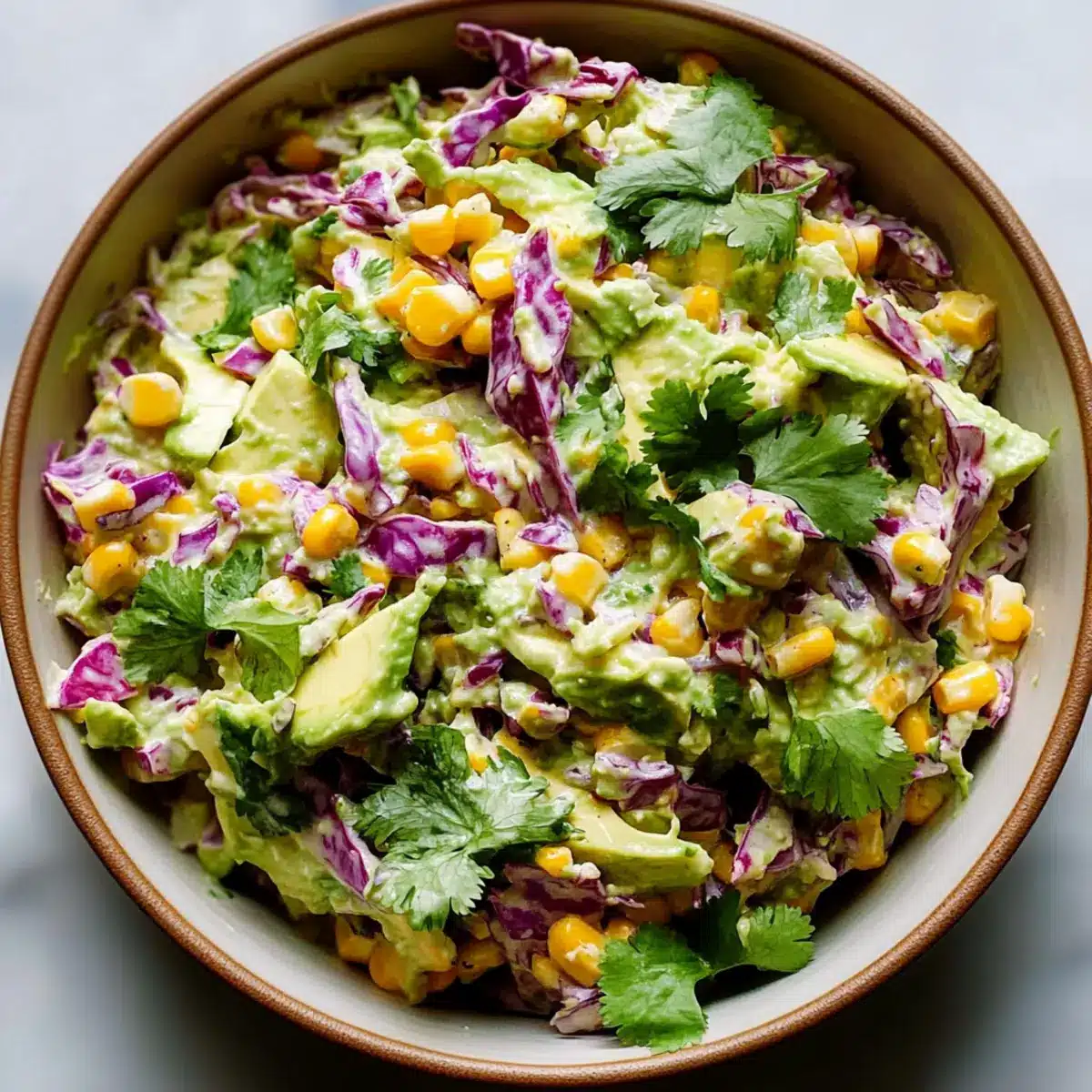 Avocado Crema Slaw with Corn and Cilantro