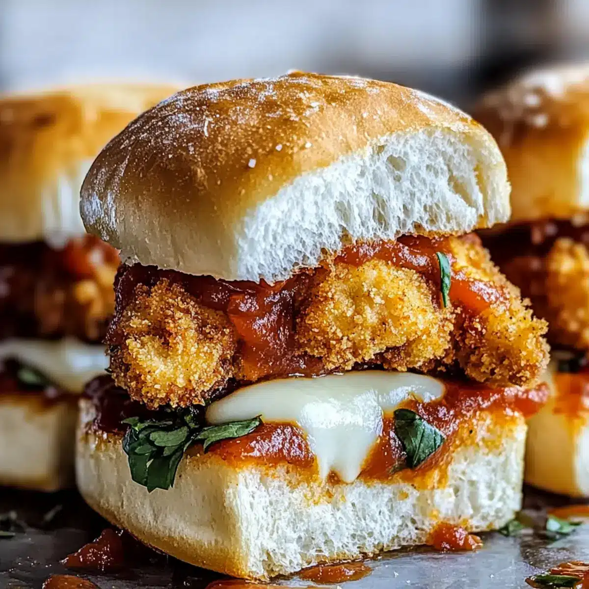 Crispy Chicken Parmesan Sliders