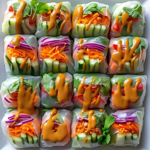 Vegan Spring Rolls with Peanut Sauce
