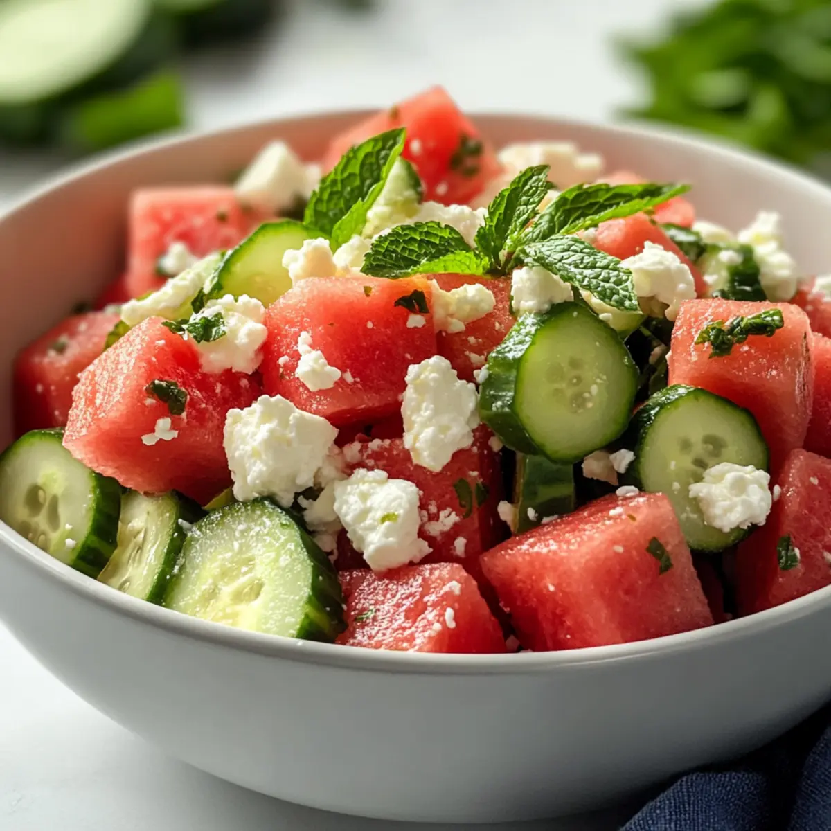 Refreshing Watermelon Cucumber Feta Salad