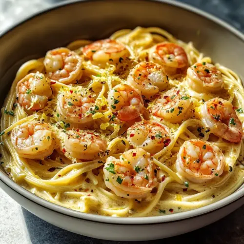 Creamy Garlic Shrimp Scampi Pasta