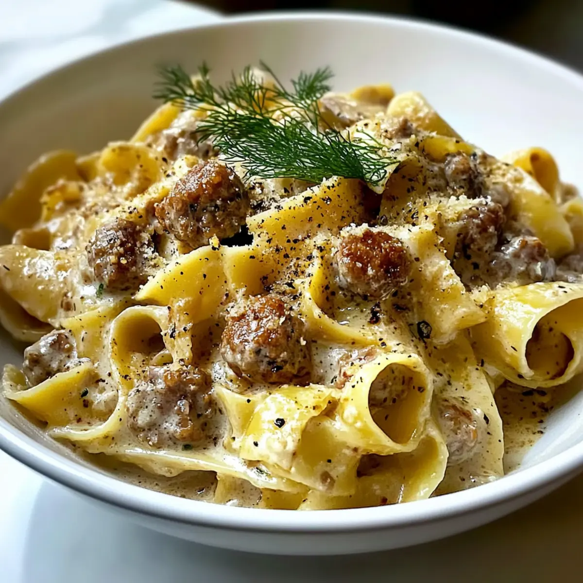 Creamy White Ragu with Fennel Sausage and Fresh Pappardelle