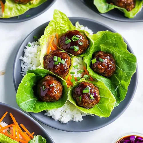 Teriyaki Meatball Lettuce Wraps