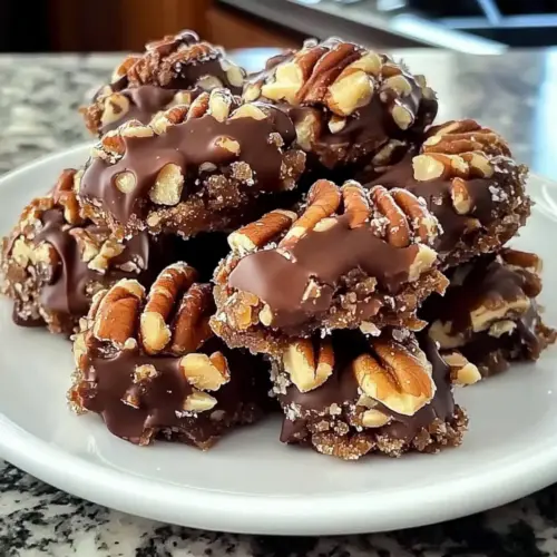 Chocolate Pecan Turtle Clusters