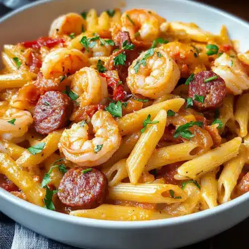 Spicy Cajun Shrimp and Beef Pasta