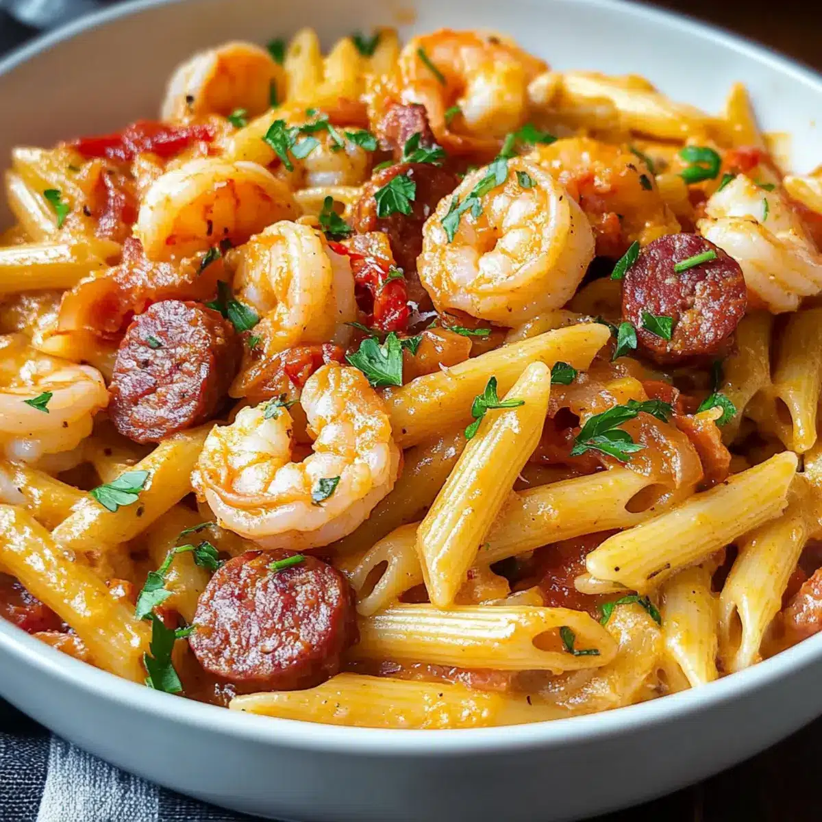 Spicy Cajun Shrimp and Beef Pasta