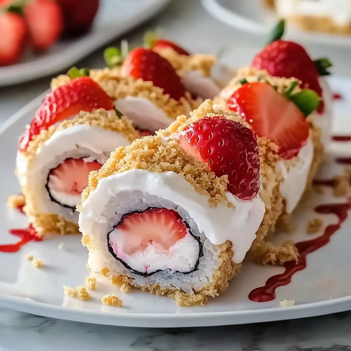 Strawberry Cheesecake Sushi Rolls Delight