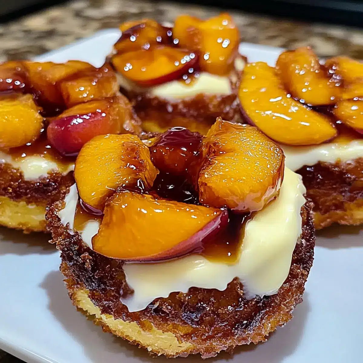Peach Cobbler Cheesecake Donuts