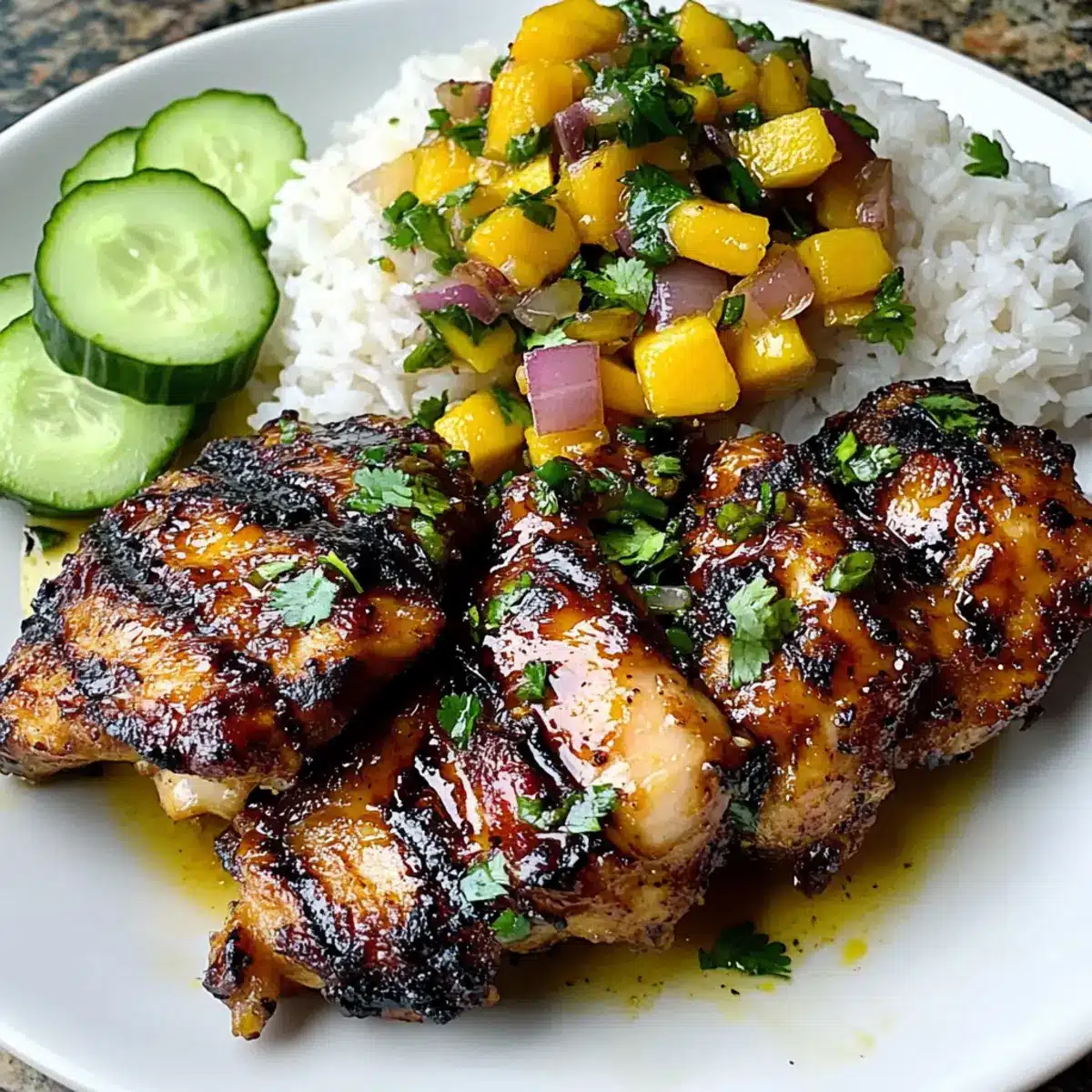 Grilled Thai BBQ Chicken with Mango Salsa