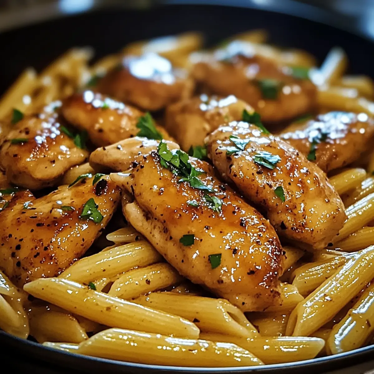 Sticky Smoky Garlic Butter Chicken Pasta