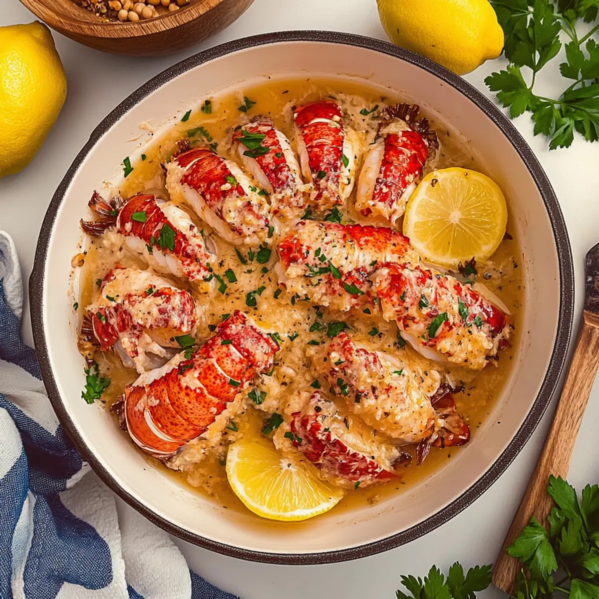 Garlic Butter Poached Lobster Tails