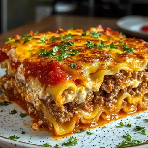 Baked Meat Lasagna With Ricotta Layers