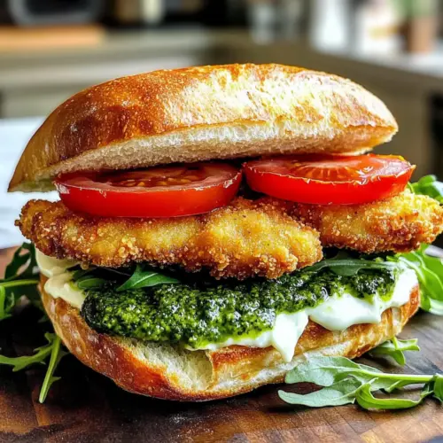 Chicken Milanese Sandwich with Pesto Mayo