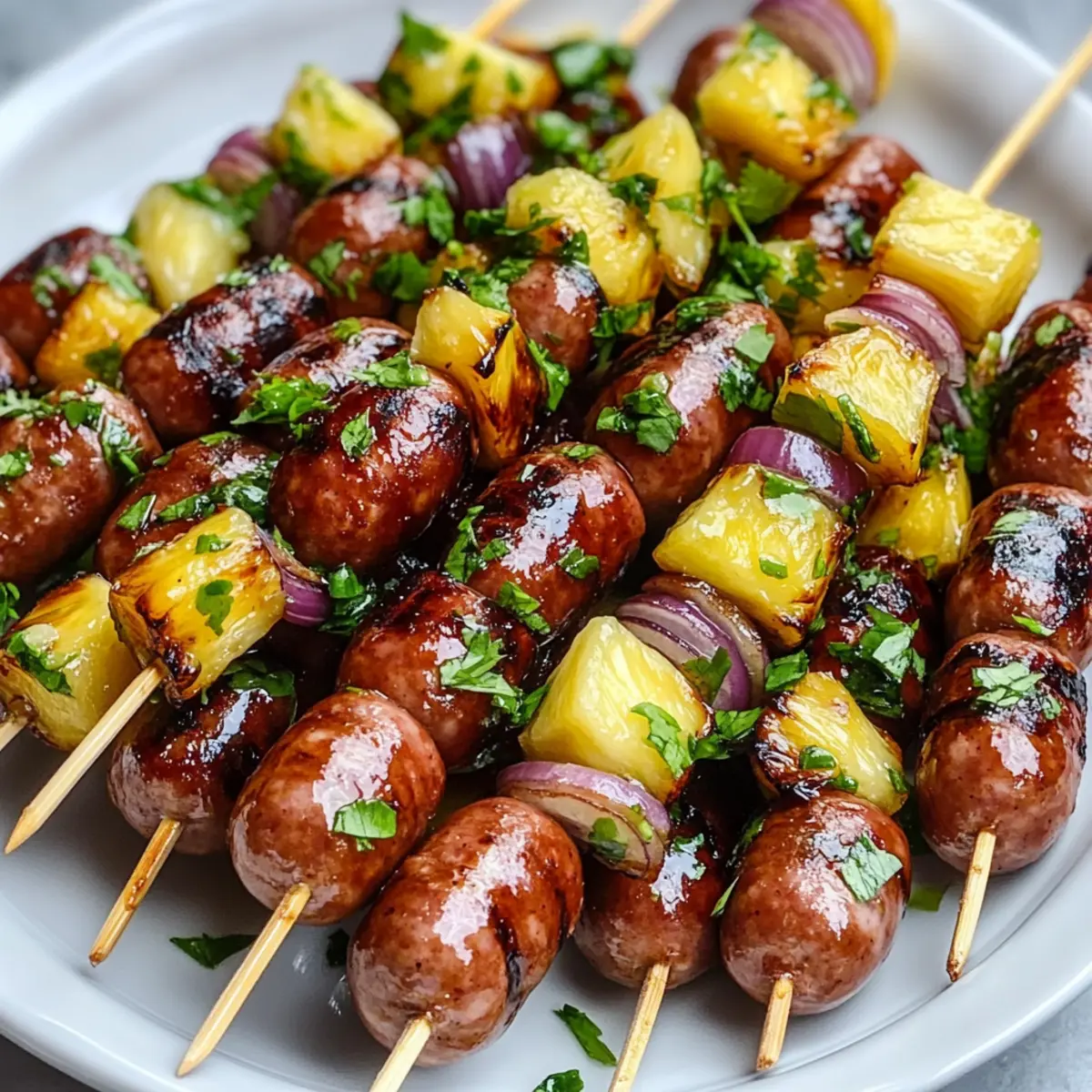Spicy Smokies Skewers with Pineapple Salsa