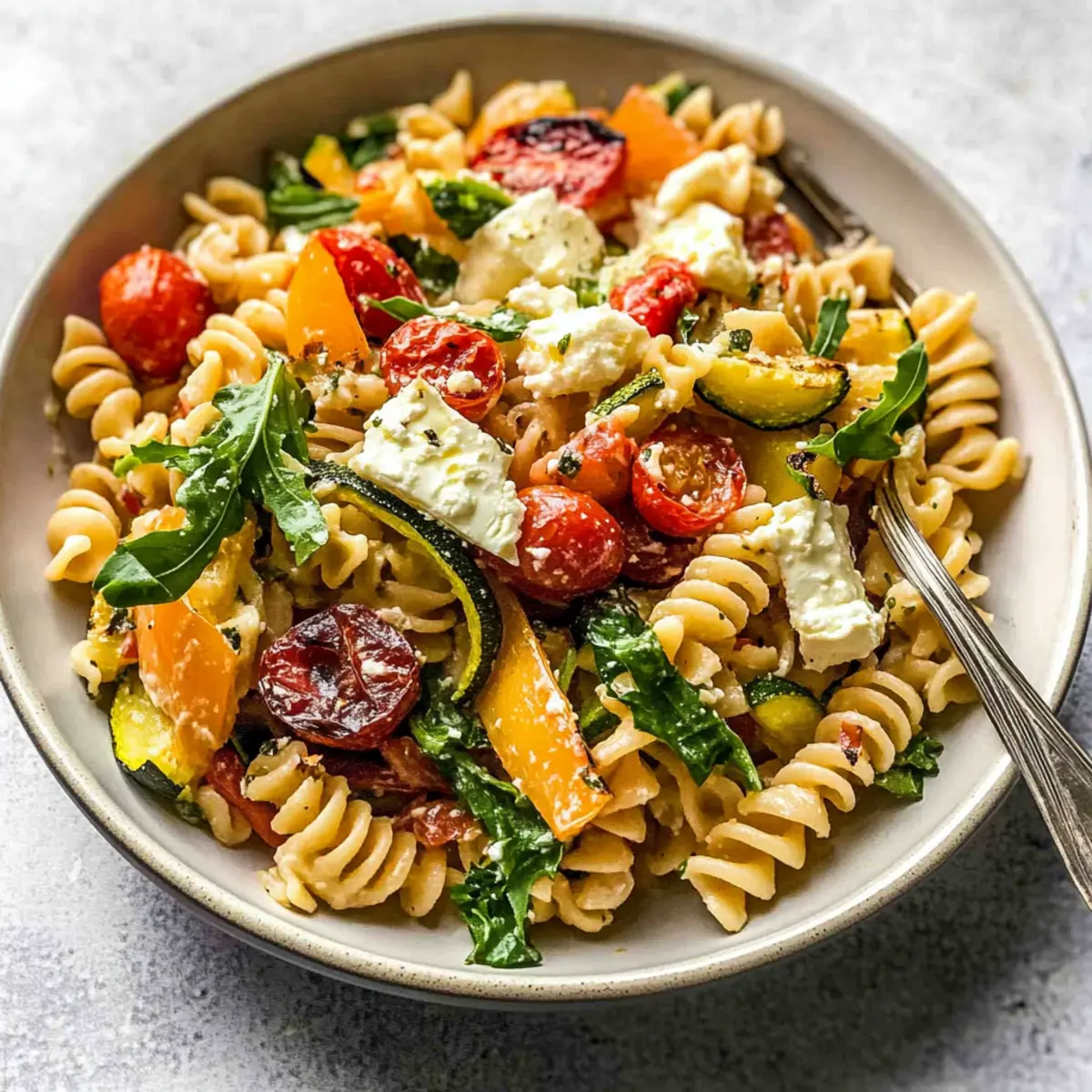 Roasted Veggie Pasta with Feta