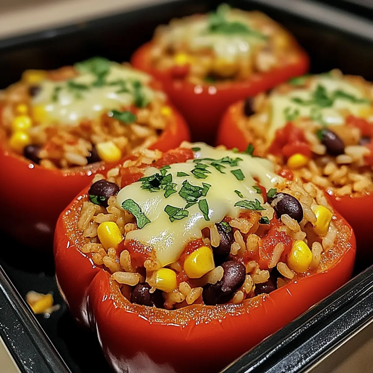 Spicy Vegetarian Stuffed Peppers