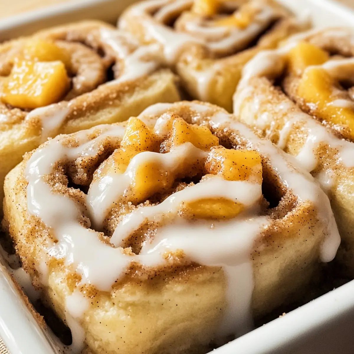 Peach Cobbler Cinnamon Rolls