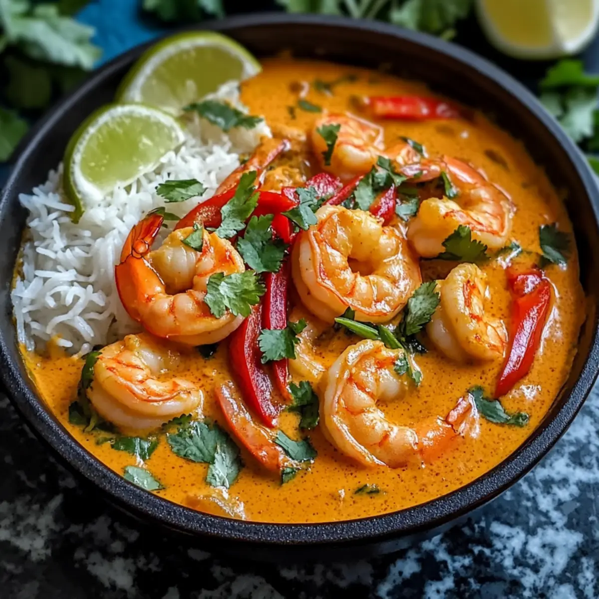 Red Thai Coconut Shrimp Curry