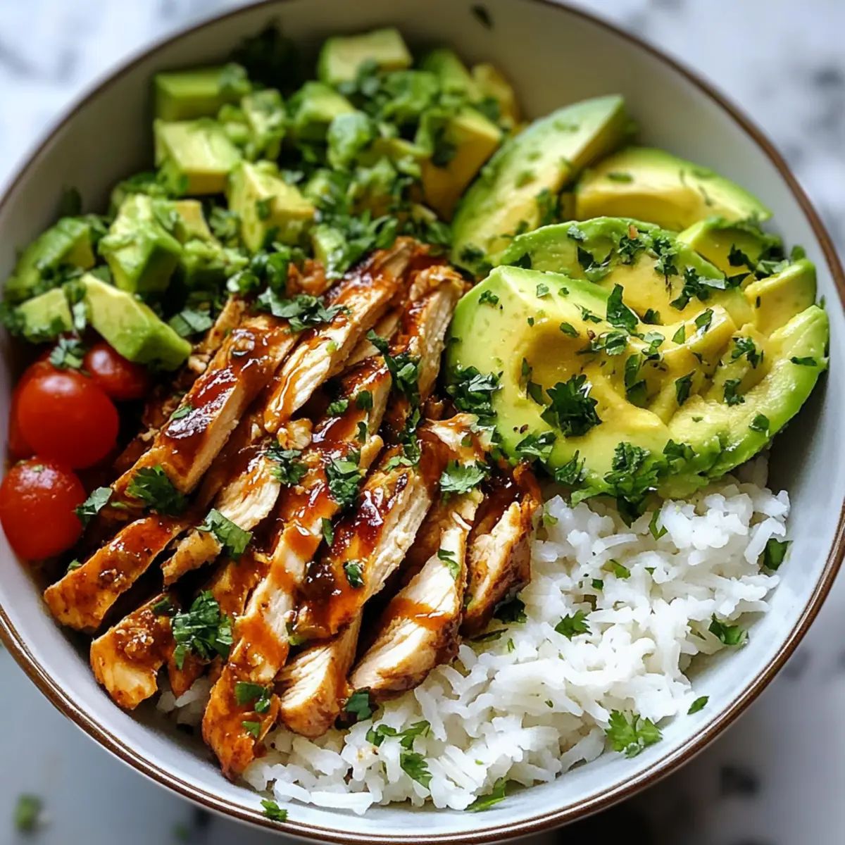 Honey Lime Chicken & Avocado Rice Bowl