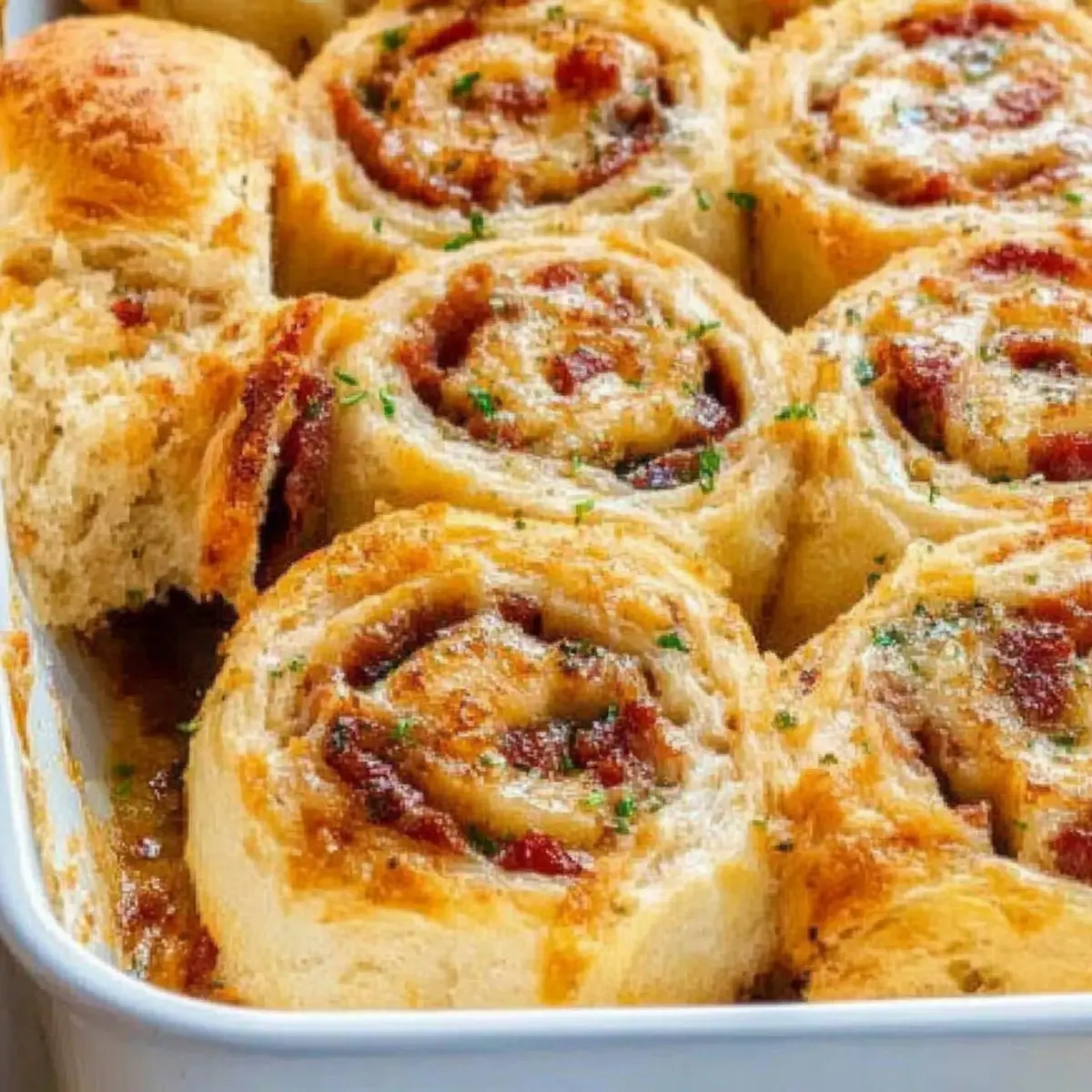 Bacon & Cheese Rolls with Garlic Butter