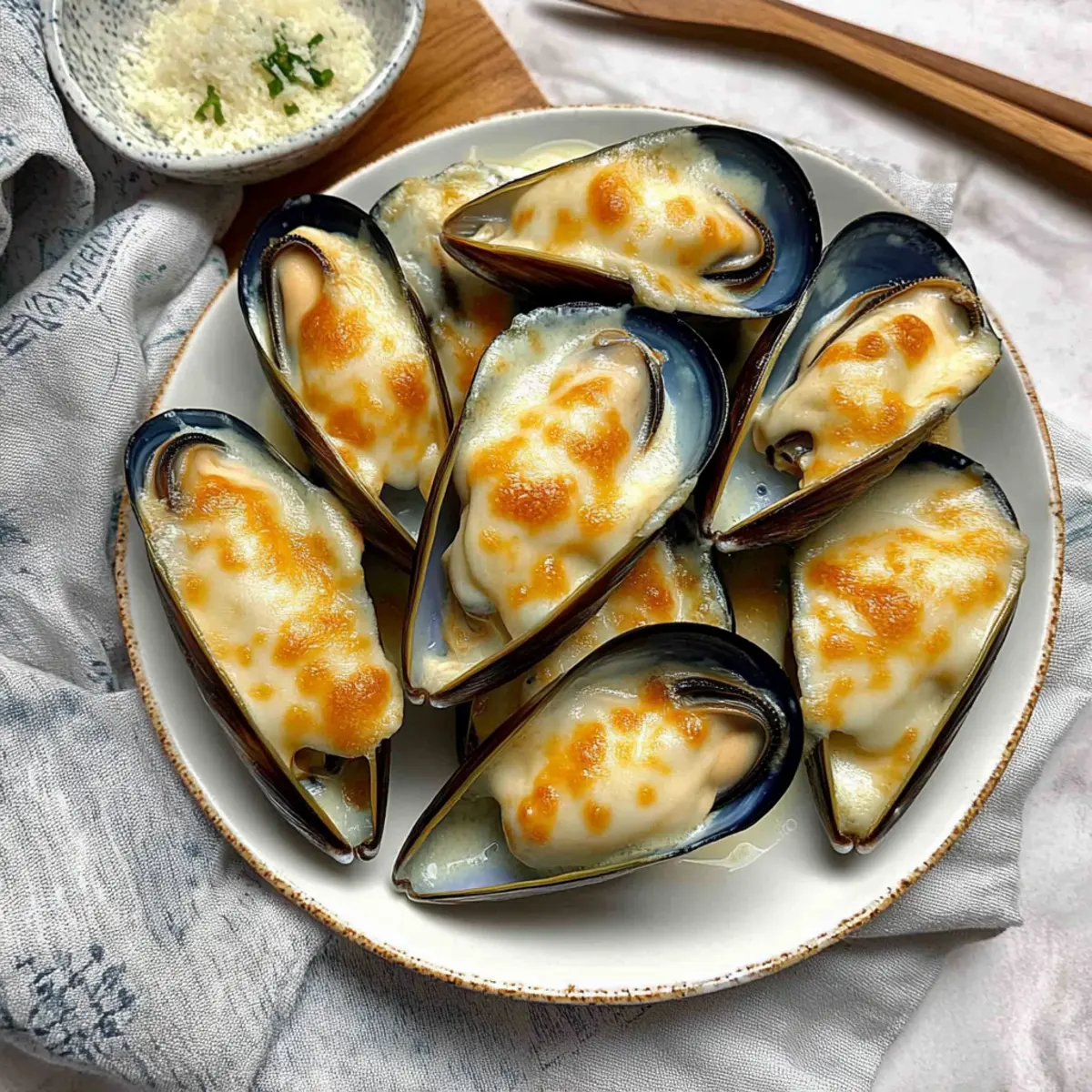 Cheesy Mayo Mussels