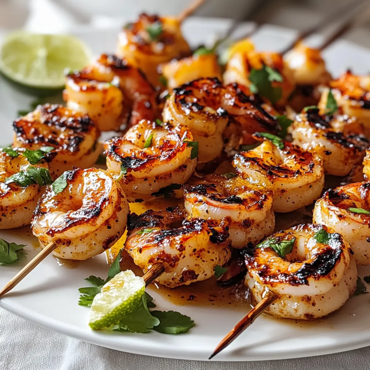 Spicy Honey Lime Shrimp Skewers