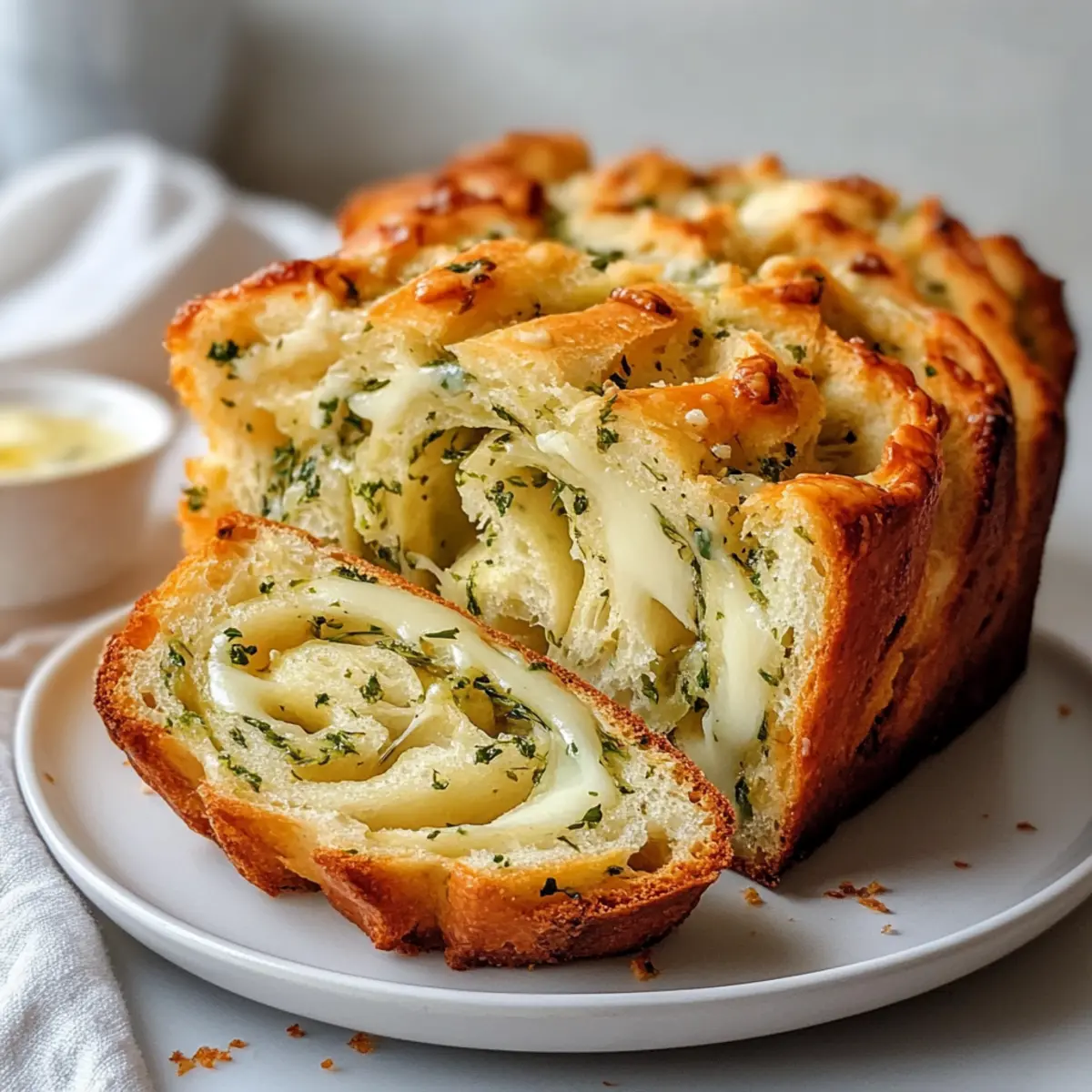 Swirled Garlic Herb And Cheese Bread