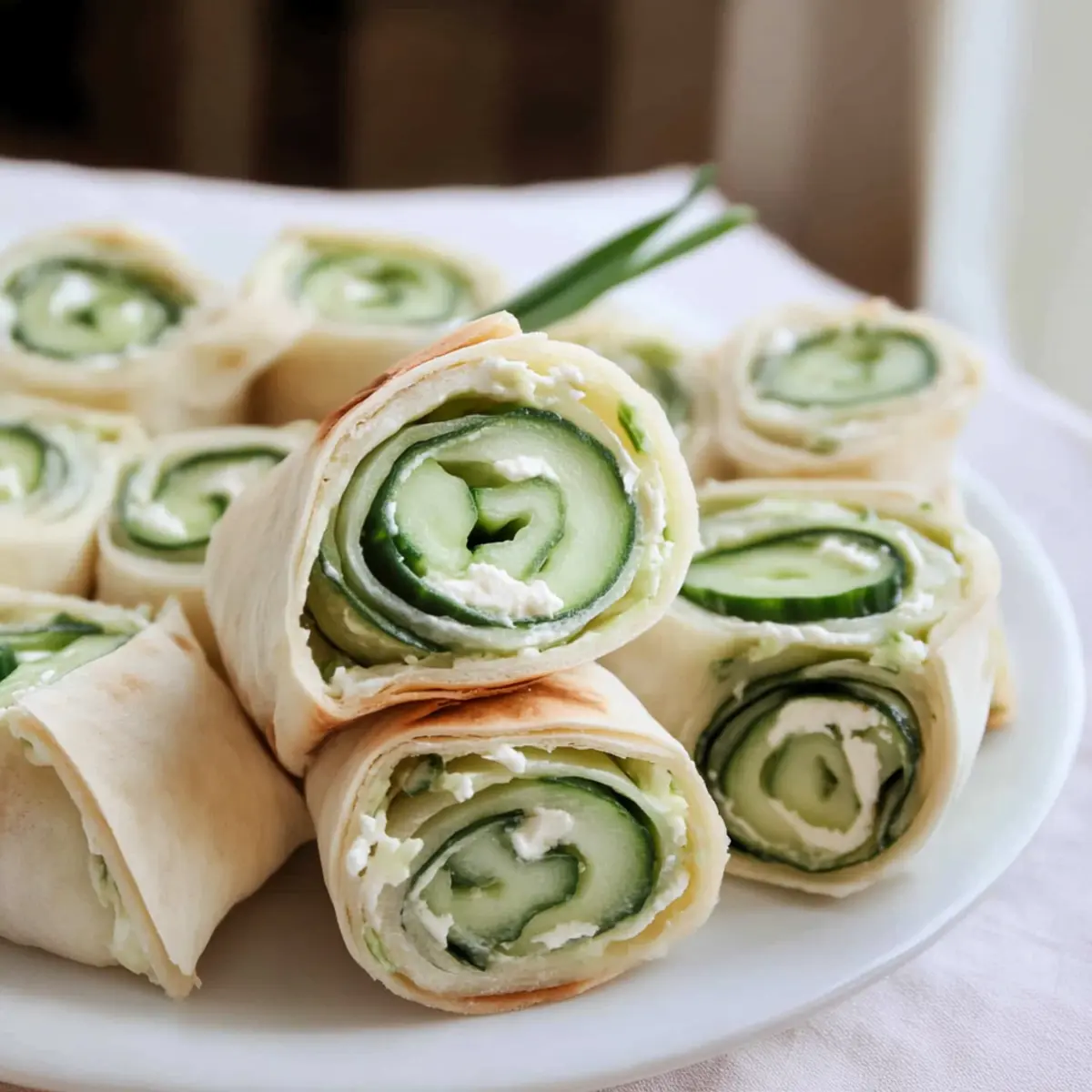 Cucumber and Cream Cheese Sandwich Rolls