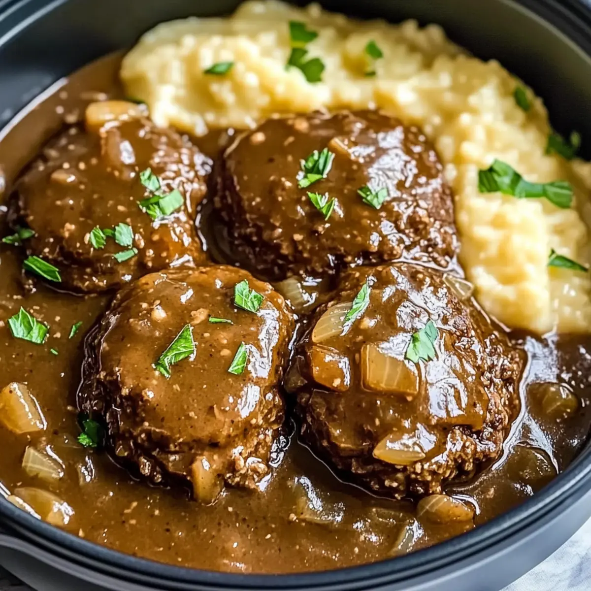 Slow Cooker Salisbury Steak