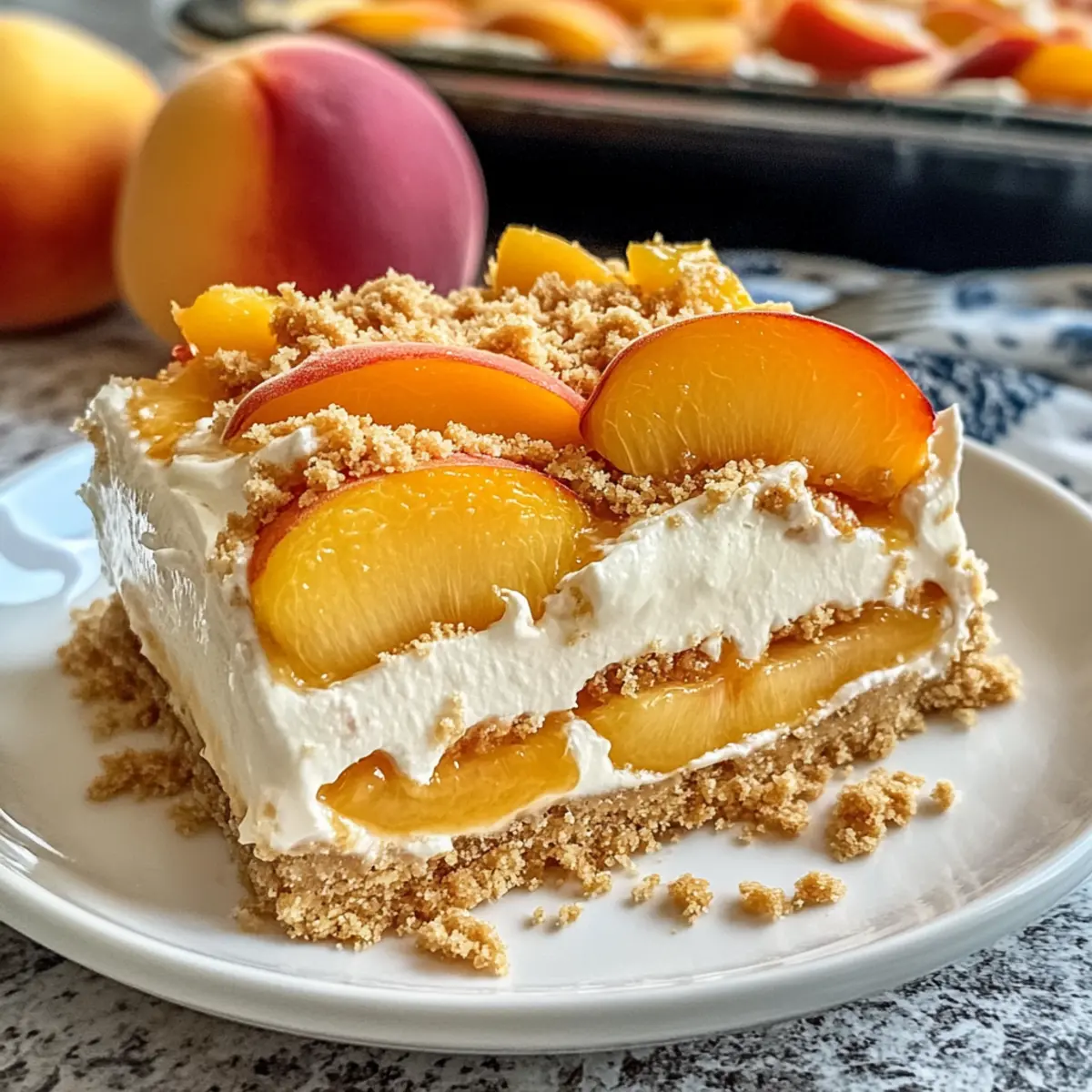 No-Bake Fresh Peaches and Cream Dessert